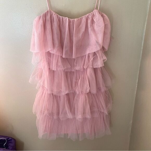 More To Come Millie Mini Dress Pink Ballerina ruffle tulle Party Revolve NWT XL - Picture 9 of 12